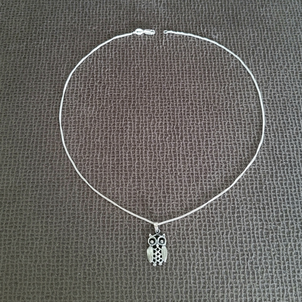 Bonny Jewelry Silver🤍 Owl🦉 Pendant Necklace - NIB - Picture 4 of 16